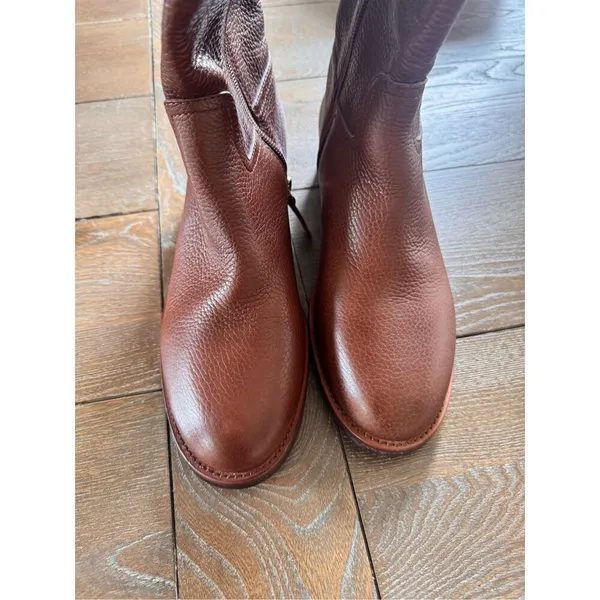 Tory Burch Kiernan 35MM Tumbled Leather Riding Boots Almond Size 7‎ - Image 7