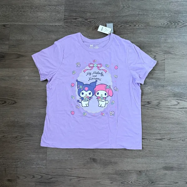 Sanrio My Melody and Kuromi Short Sleeve Graphic T-Shirt Size XL - Purple‎ - NWT - Image 4