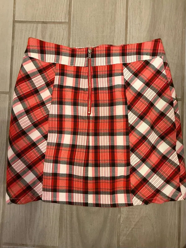 French Kiss Red Plaid Mini Skirt - Image 4