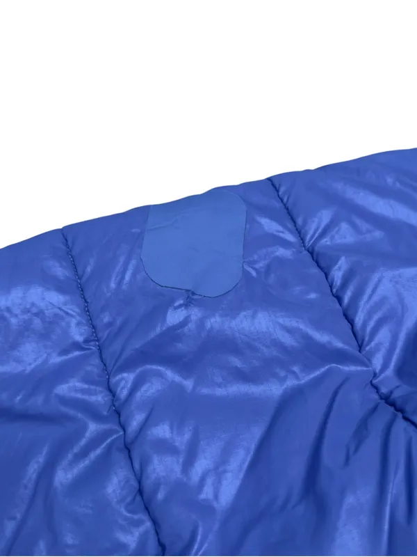 Patagonia Patched Blue Down Puffer Coat Jacket Full Zip Insulated Women L FLAWED - Image 8