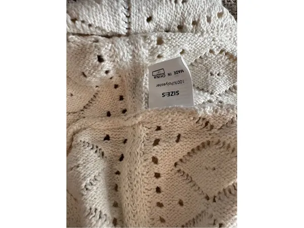 Evaless Crochet Boat Neck Long Sleeve Women’s Sweater Size S New With Tags - Image 6