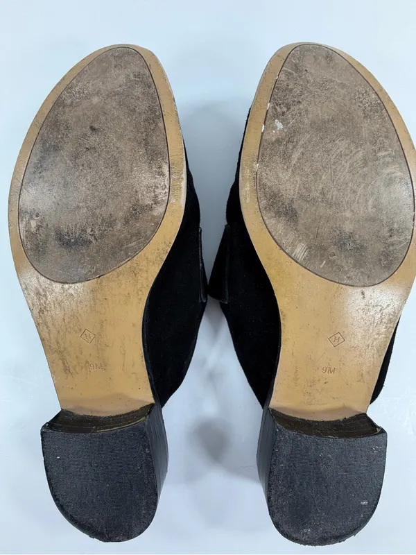 Halogen Black Suede Mule Loafers Minimalist Quiet Luxury‎ Women’s 9 - Image 4