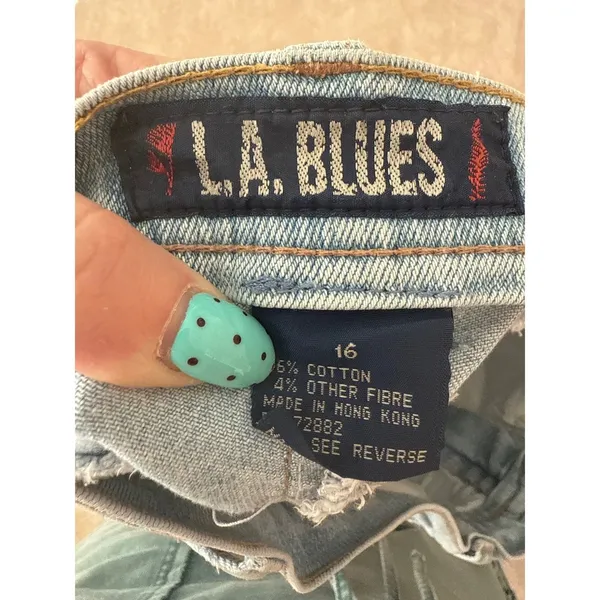 90s High Waisted Mom‎ Jeans Light Wash Ankle Zip Blue Women 16 - Image 4