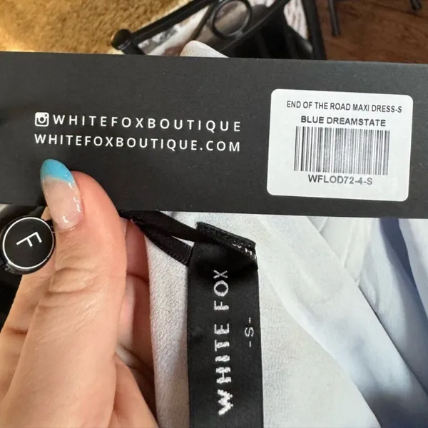 NWT White Fox End of Road Maxi Dress S Blue Frill Ruffle Edge Wedding Guest - Image 11