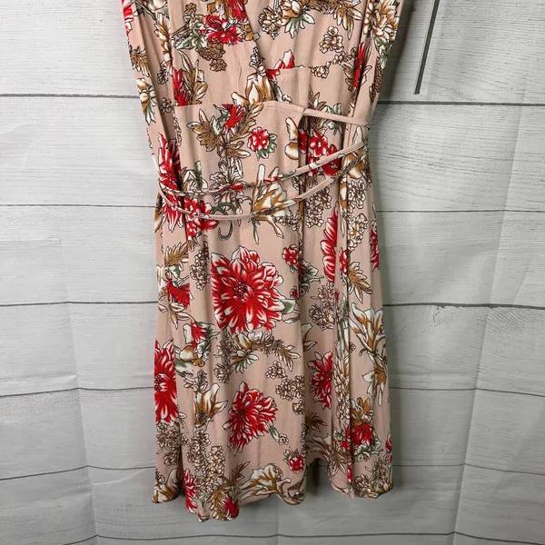 Lulus Floral Wrap Dress Best In Bloom Blush Tassel Sleeveless V-Neck Mini M NEW - Image 5