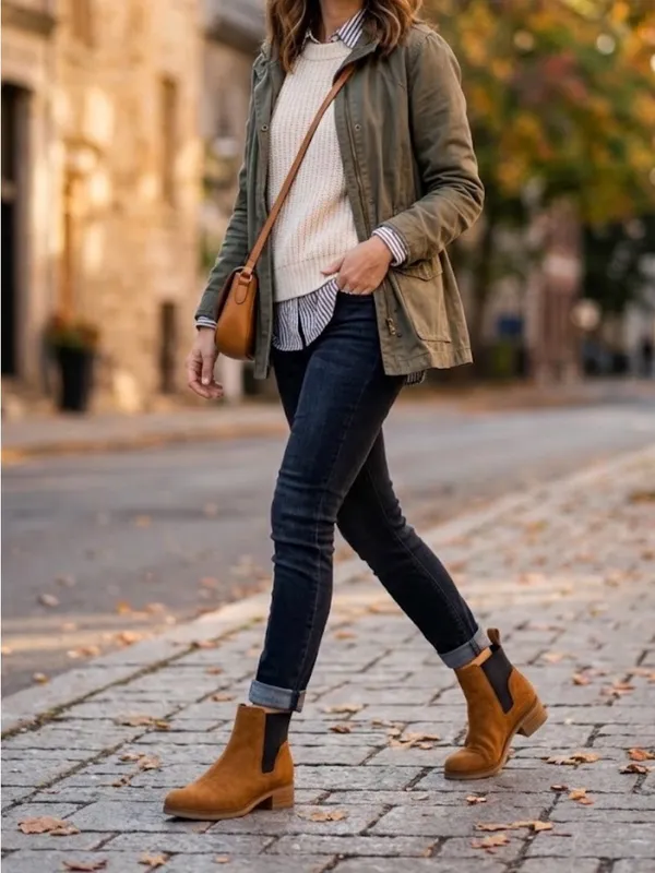 Women's Chelsea Ankle Boot in Tan Suede - Image 8