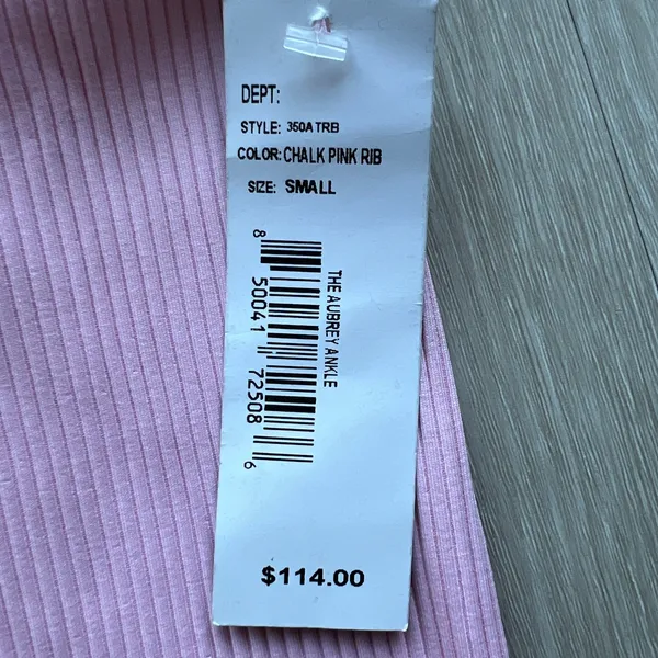 Strut This The Aubrey Ankle Leggings Womens Small Tiny Fit Chalk Pink Ribbed - Image 3