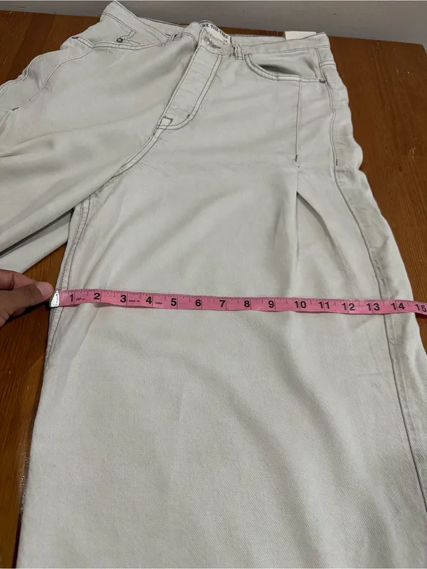 We The Free old west High Rise Slouchy Jean’s Wide Leg Jeans in Light Cream - Image 12