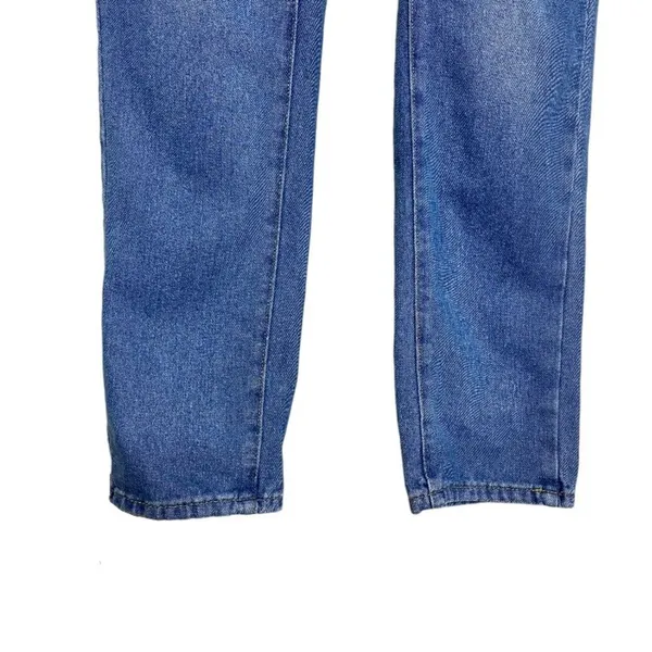 Vintage Y2K Straight Leg Distressed Medium Wash Denim Bib Jean Overalls Size S - Image 5
