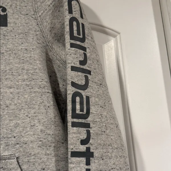 Carhartt Women's Heather‎ Gray Logo Hoodie - Image 3