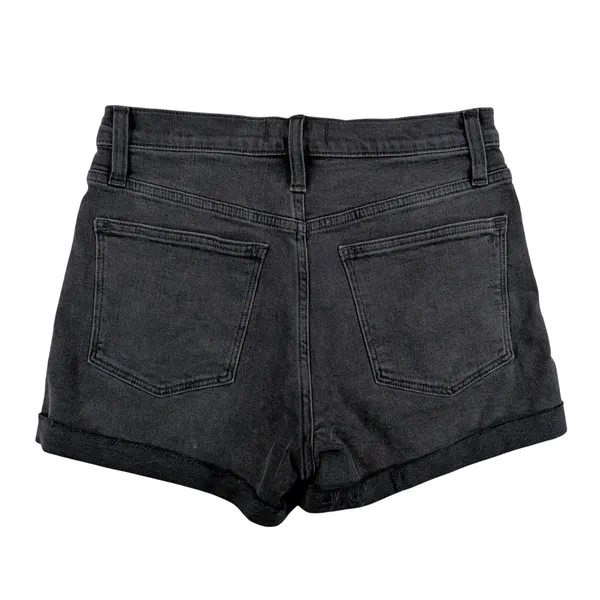 Madewell High-Rise Denim Shorts Black‎ Size 26 K6156 Rolled Hem Comfort Stretch - Image 2