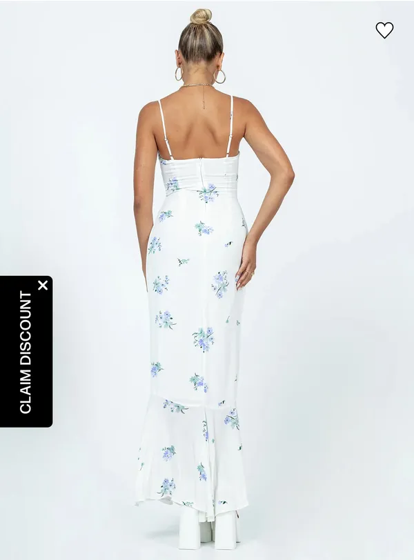 Princess Polly Sing Along Maxi Dress White Blue Floral - Image 3