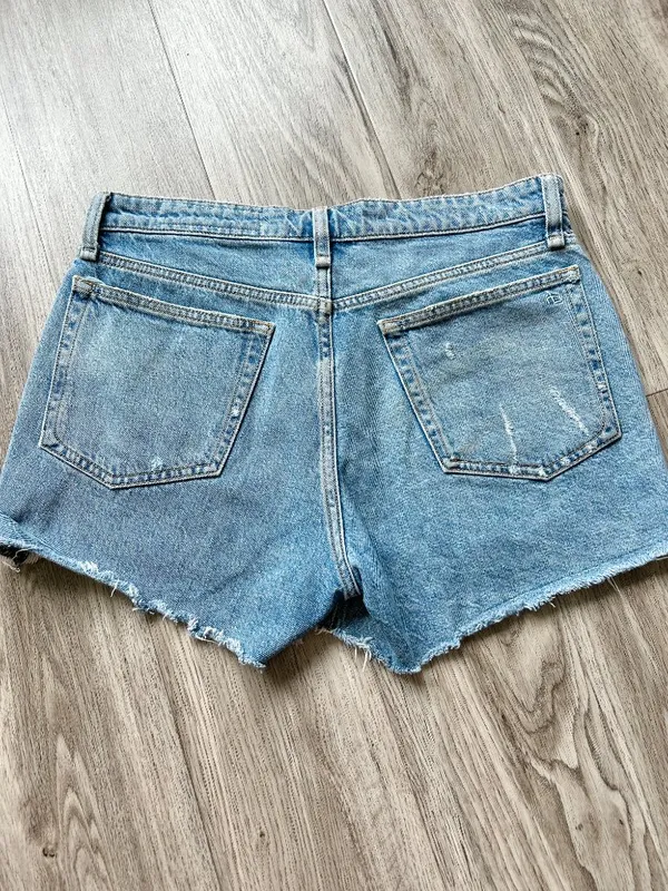 Rag & Bone Dre Low-rise Destructed Soft Denim Shorts Medium Wash Size 27 - Image 7