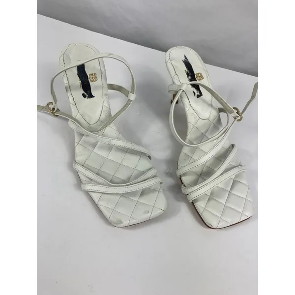 Bruno Magli Sanda Strappy Sandal in White Leather Size 39.5 / 9 - Image 4