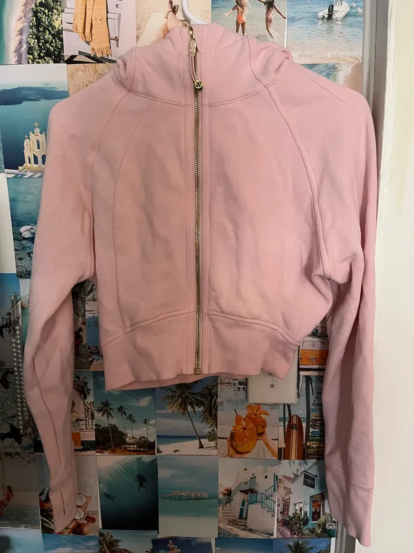 Lululemon Strawberry Milkshake Scuba Full-Zip Cropped Hoodie Gold - Image 2