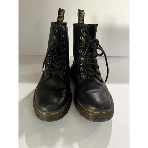 Dr. Doc Martens Air Wair Zavala Combat Boots Black Leather Womens 6 Mens 5 - Image 5