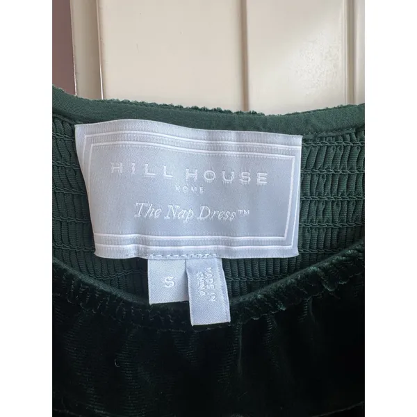 Hill House Home Akilah Nap Dress Emerald Green Velvet Silk Blend Midi S - Image 8