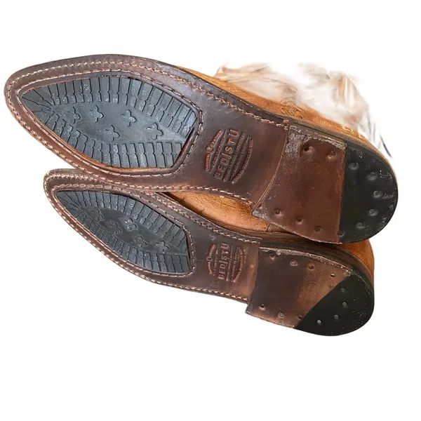 Bed Stu Knee High Fringe Cognac Leather Boots size 7 like new - Image 9