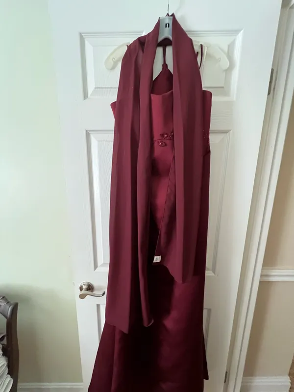David’s Bridal Burgundy Dress - Image 8