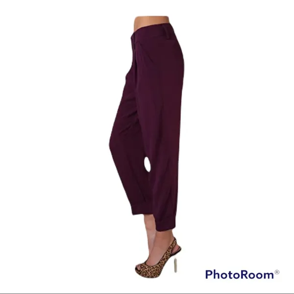 Alice + Olivia Plum Slouchy High Waisted Cropped Arthur Pant - Image 8