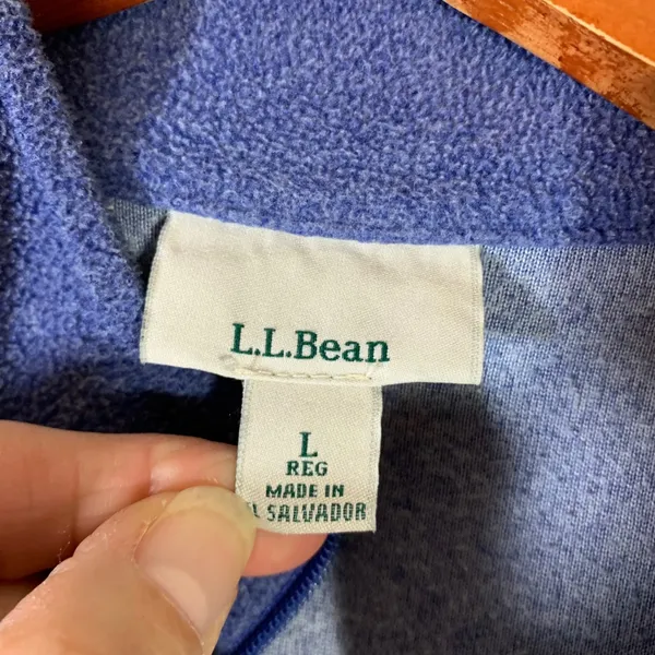 LL Bean Women L Blue Full Zip Fleecy Mock Neck 247230 Pocket Gorpcore READ - Image 2