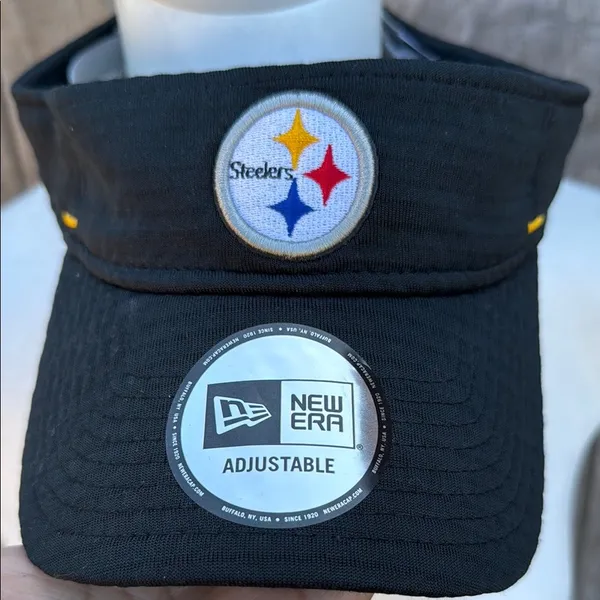 New NFL Pittsburgh Steelers New Era Black Visor with Yellow Accents Fits Most - Image 2