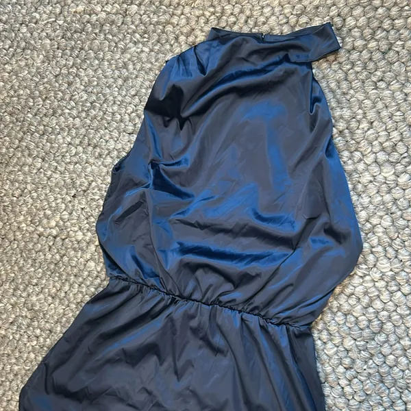 Cherley Satin Navy Blue Romper Size Medium - Image 4