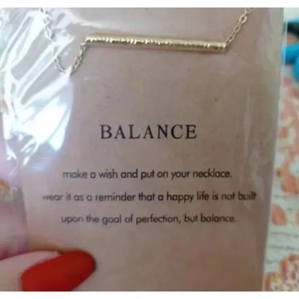 Boutique NEW Balance Bar Necklace Gold Minimalist‎ Pendant Delicate Chain Jewelry Gift - Image 12