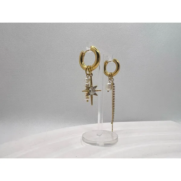 316L Stainless Steel‎ Freshwater Pearl StarDrop Earrings - Image 8