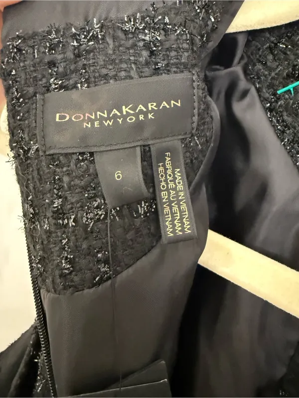 Donna Karan Classic Black Tweed Sleeveless Skirt Set Size 6 NWT - Image 3