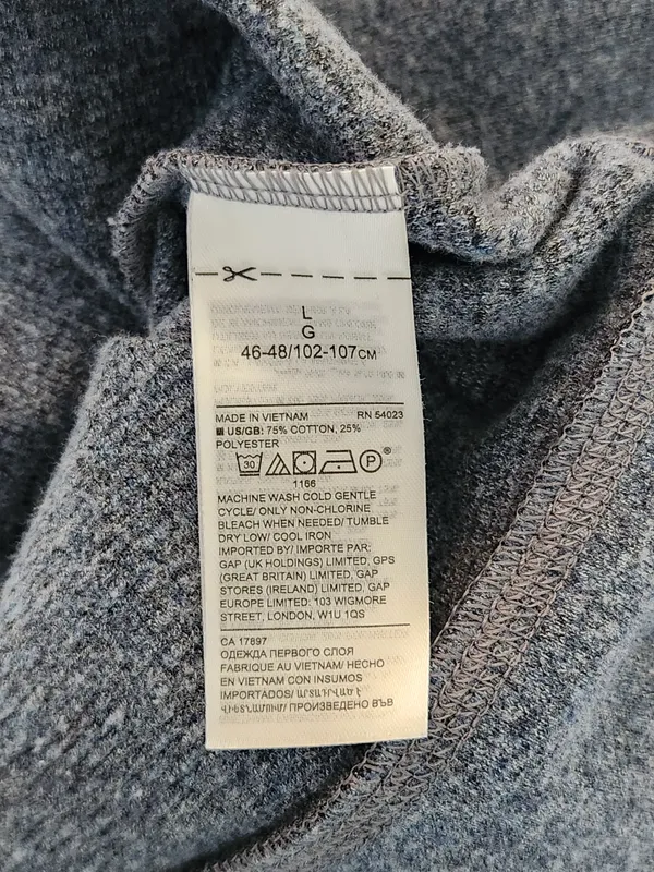 Banana Republic Womens Heather Blue Quarter Zip Pullover Sweater Size Large - Image 8