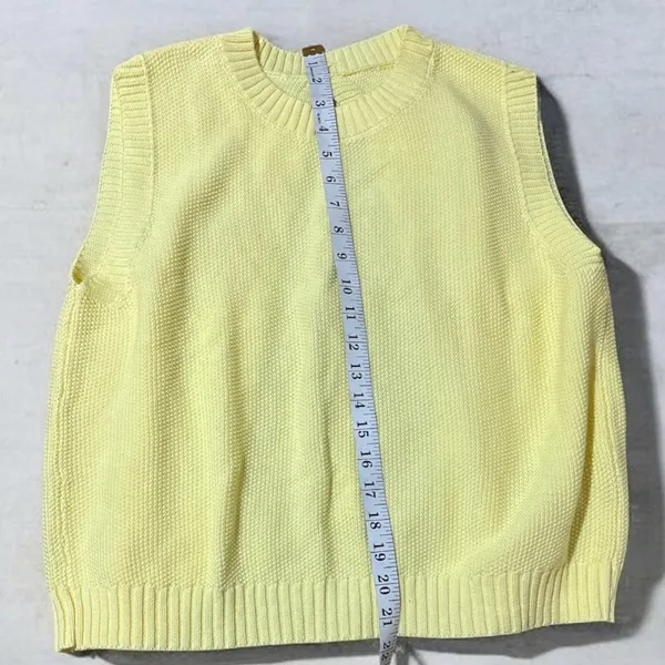 Sleeveless Knit Sweater Vest - Cream - Image 3