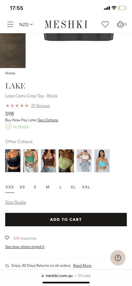 Meshki Lake Lace Cami Crop Top Brown - Image 8