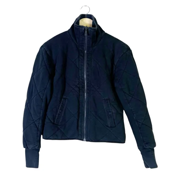 Lululemon Forever Warm Reversible Quilted Zip Jacket Womens 6 Black 100% Cotton‎ - Image 2