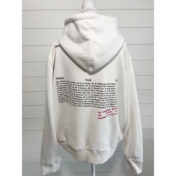 Billie Eilish Happier Than Ever World Tour 2022 Hoodie White Yellow Graphic XL - Image 4