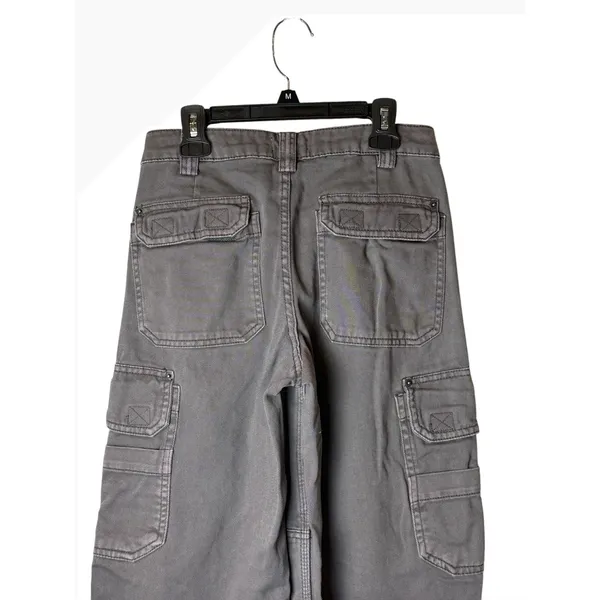 Garage Cargo Pants Women 00 Grey Utility Straight Leg Streetwear Grunge Punk Y2K - Image 5