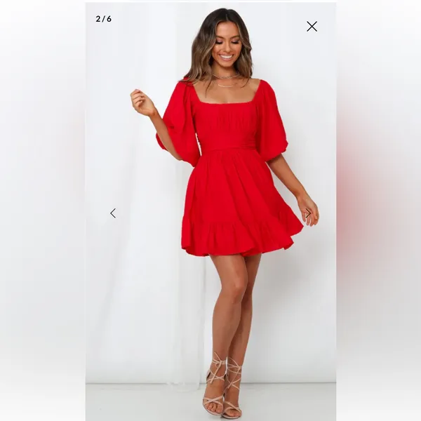 Hello Molly Red X Festival Dress Size Small - Image 3