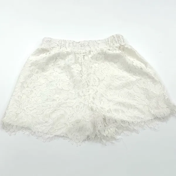 White High Waist Lace Shorts High Rise Floral Shorts Pants Summer Casual Pants - Image 4