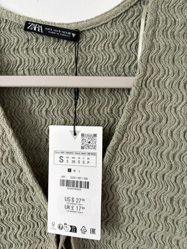 Zara Bow Trim Textured Top - Image 3