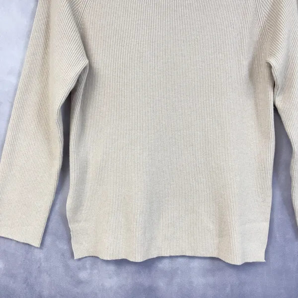 Zyia Active‎ Delphine Ribbed Sweater Women Large Ecru Minimal Athleisure Scandi - Image 4