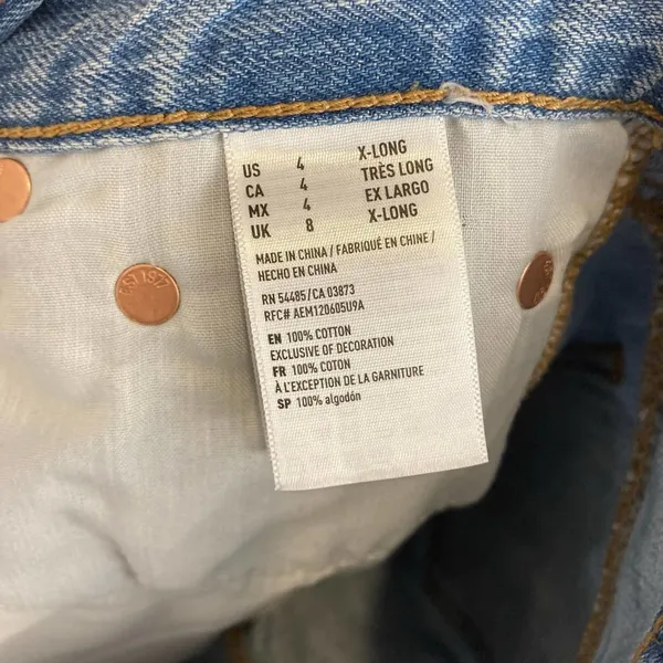 American Eagle Distressed Vintage Hi-Rise Skinny Jeans Size 4 X-Long - Image 6