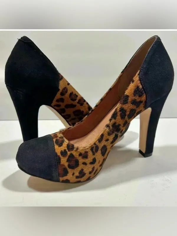 Corso Como NEW!-Leopard cow hair, suede heel pumps size 8 - Image 2