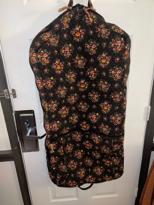 Vera Bradley Garment Black Bag with Colorful Floral & Plaid Pattern - Image 2