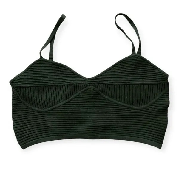 Womens Green Take Charge Ribbed Corset Top - Image 2