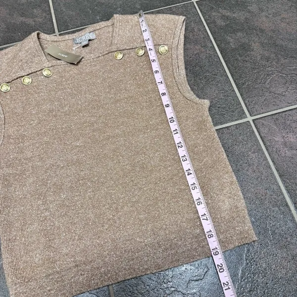 NEW J. Crew Sweater Shell with Buttons Sleeveless Merino-Linen Blend Top Medium - Image 11