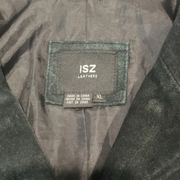 ISZ Leathers Emerald Green Suede Leather Jacket Women’s Size XL Washable - Image 3