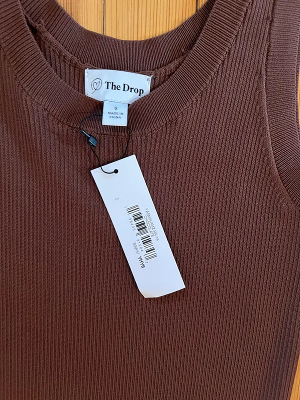 The Drop brown knit midi tank dress - Image 3