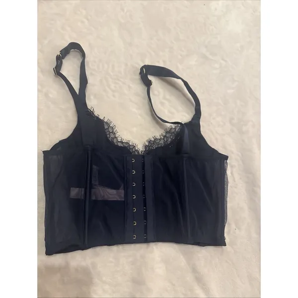 Victoria's Secret Bra Size XS/XP Bejeweled floral embroidered coquette whimsy goth - Image 5