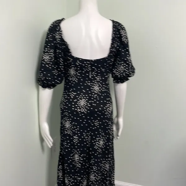 ANTHROPOLOGIE black and white mini heart print dress size small - Image 12