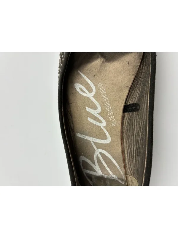 Blue Suede Shoes Womens Black Studded Flats Size 10 Sparkly Comfortable Slip-On - Image 3